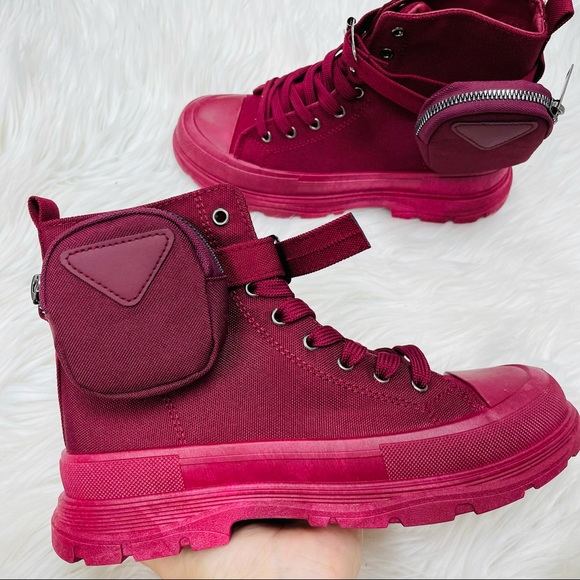 Burgundy pouch high top sneaker - Picture 9 of 9